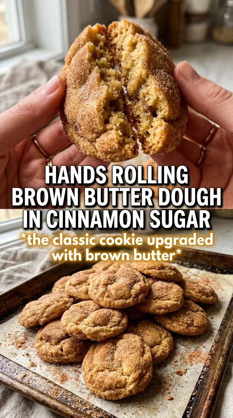 Brown Butter Snickerdoodles crinkled cinnamon-spiced