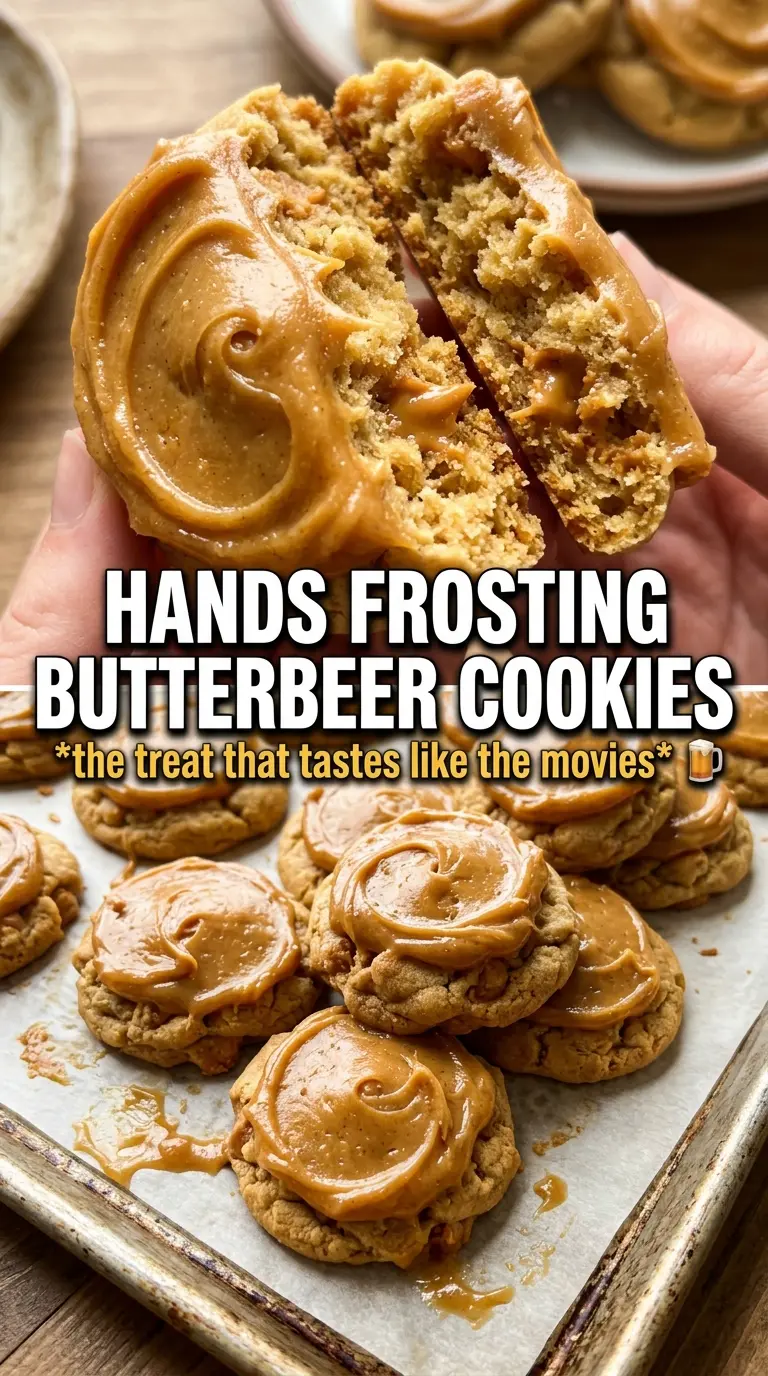 Butterbeer Cookies With Butterscotch Frosting golden creamy