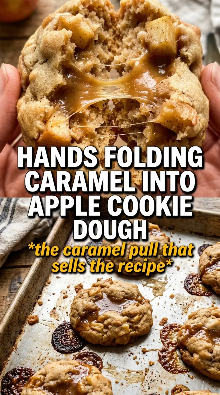 Caramel apple cookies soft chewy caramel-drizzled