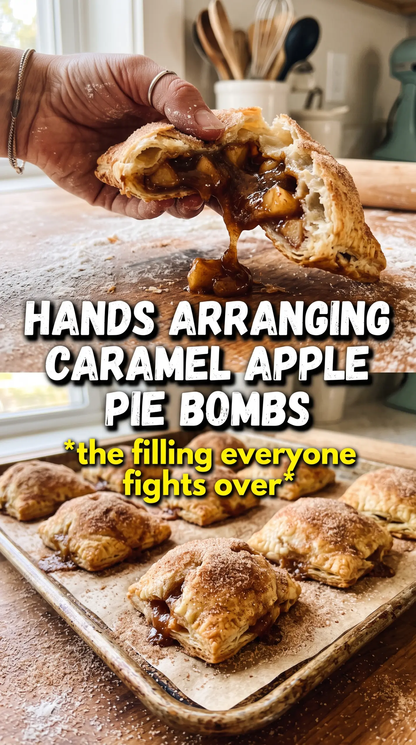 Caramel Apple Pie Bombs golden cinnamon sugar