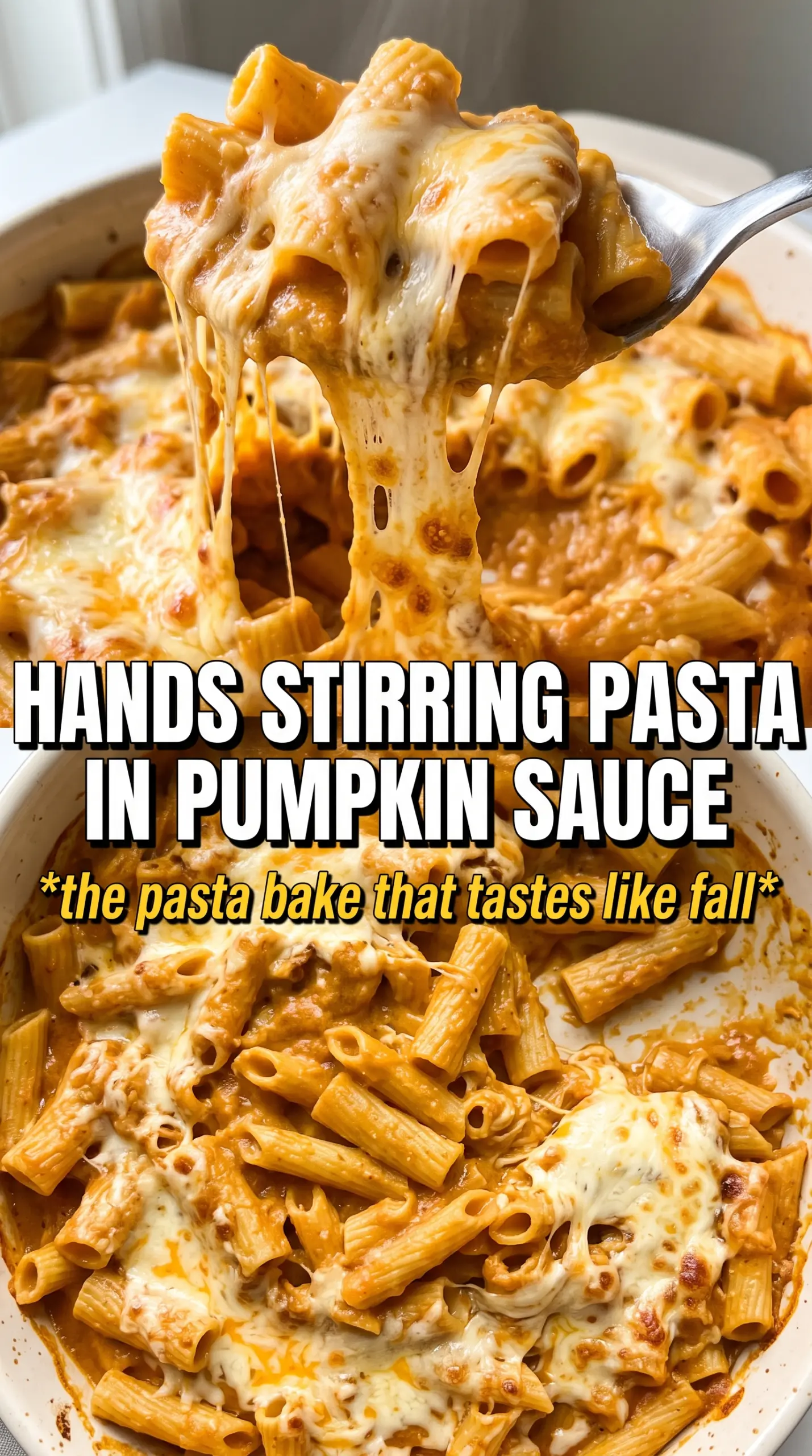 Cheesy Pumpkin Pasta Bake creamy golden cheesy