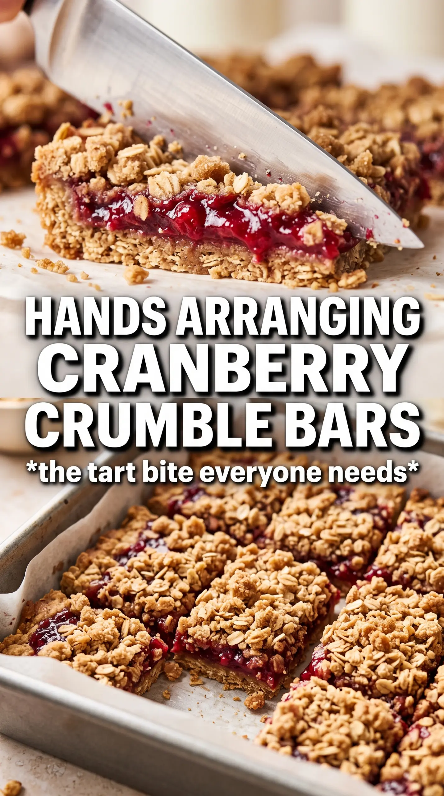 Cranberry Crumble Bars ruby filling oat crumble