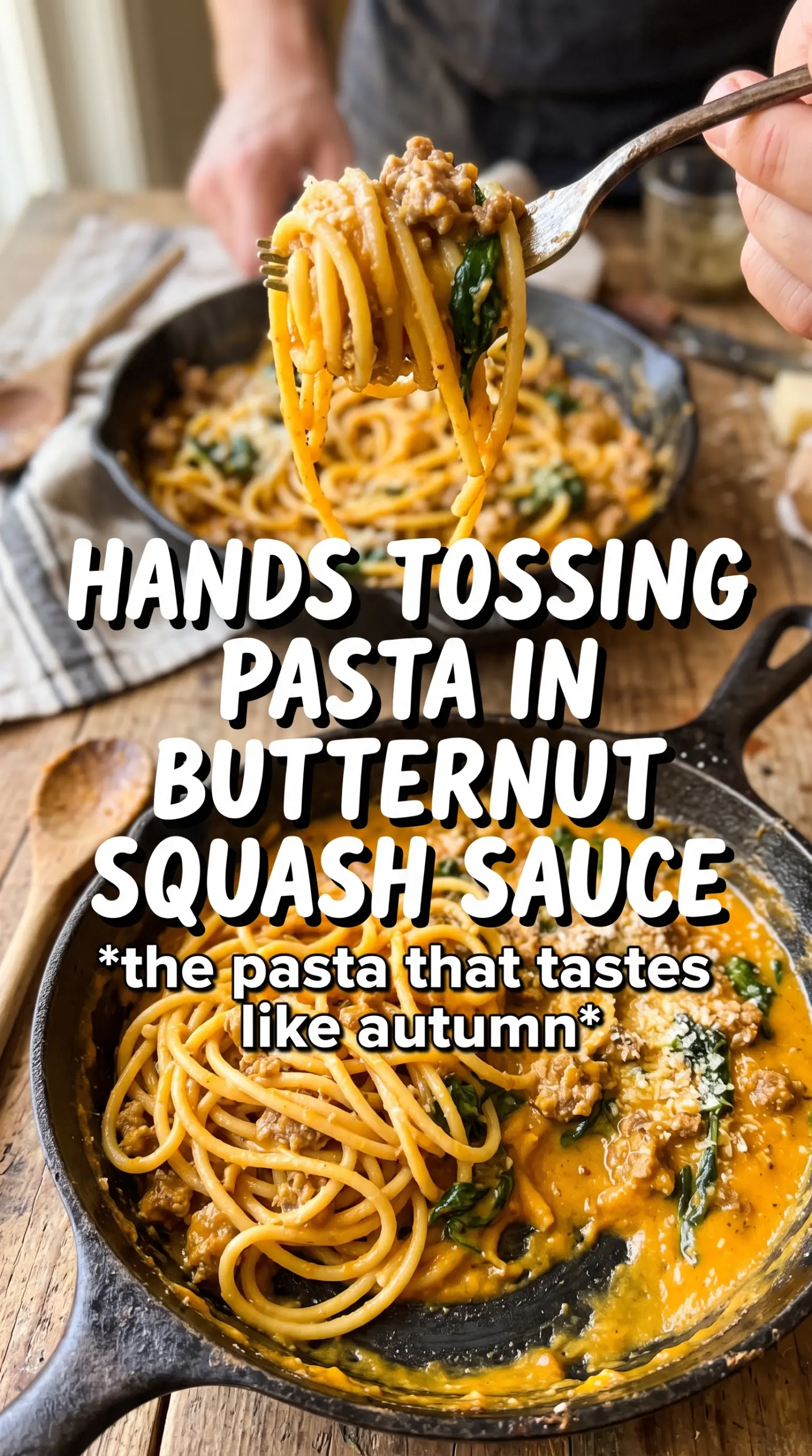Creamy Butternut Squash Pasta With Sausage And Spinach creamy savory