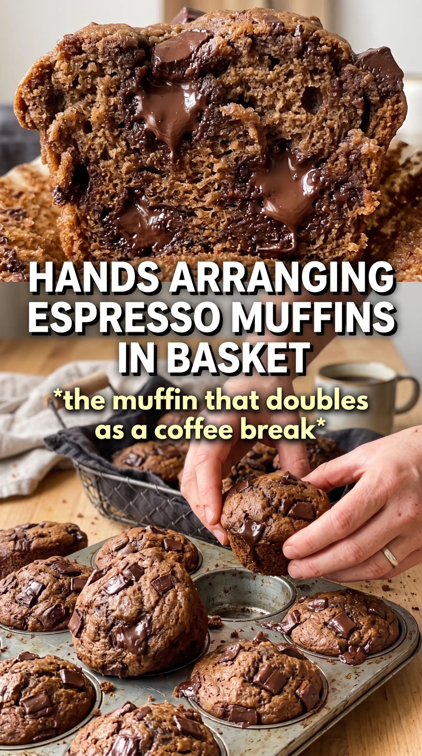 Double Chocolate Espresso Muffins rich mocha chocolate-domed