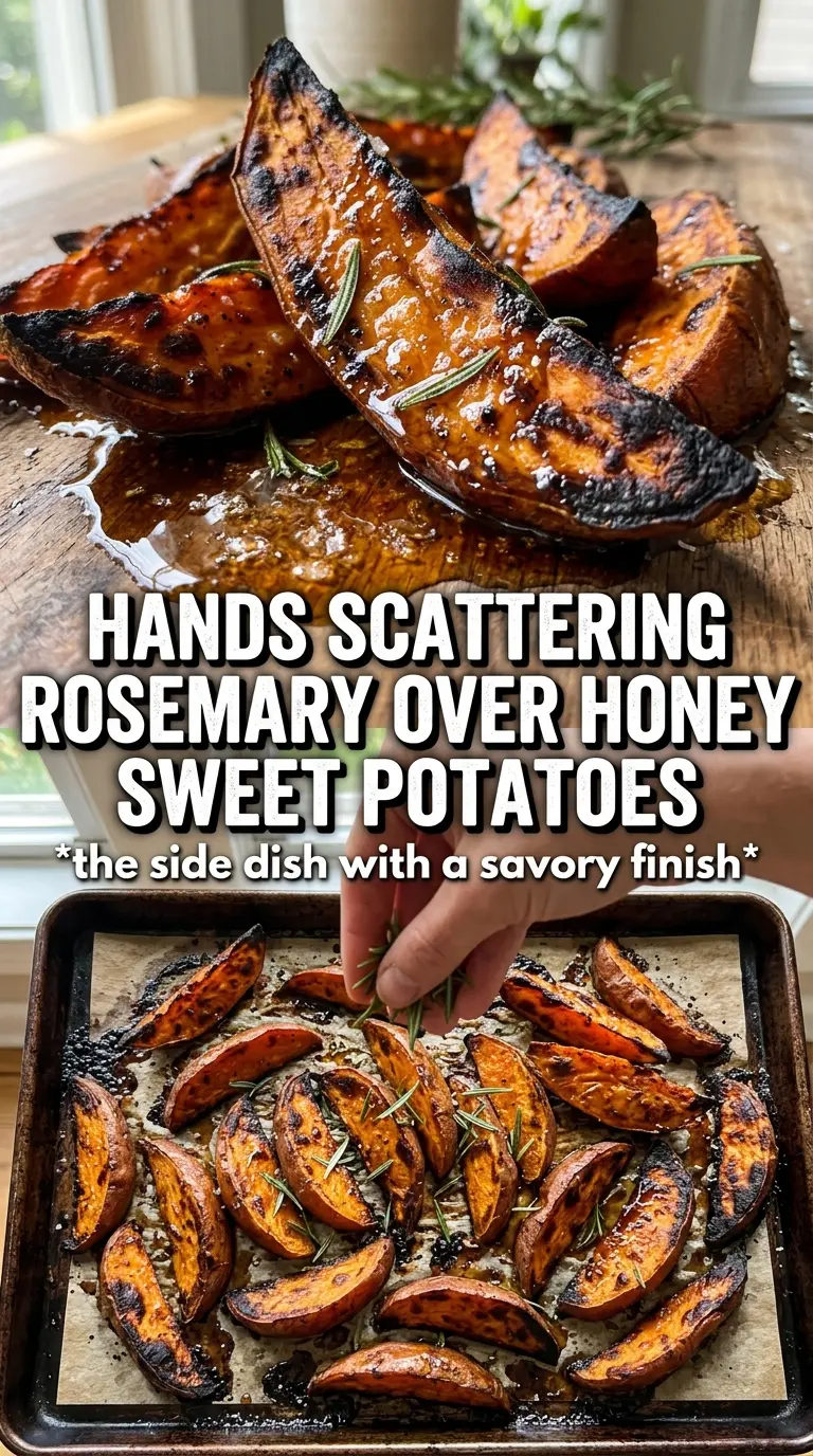 Honey Roasted Sweet Potatoes caramelized golden rosemary