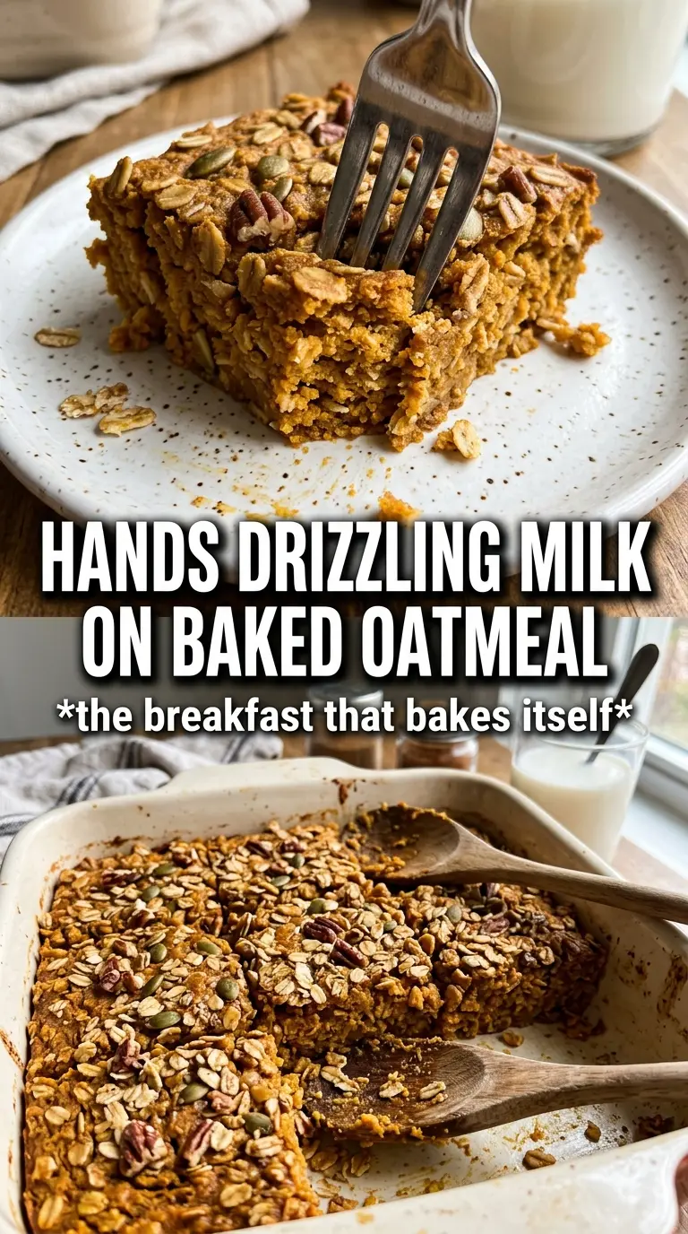 Pumpkin Baked Oatmeal golden-spiced pecan-topped