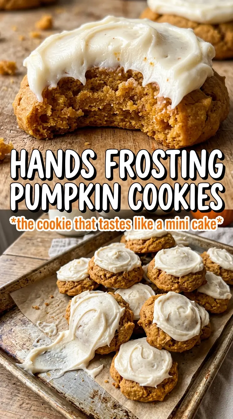 Pumpkin Cookies With Cream Cheese Frosting soft spiced frosted