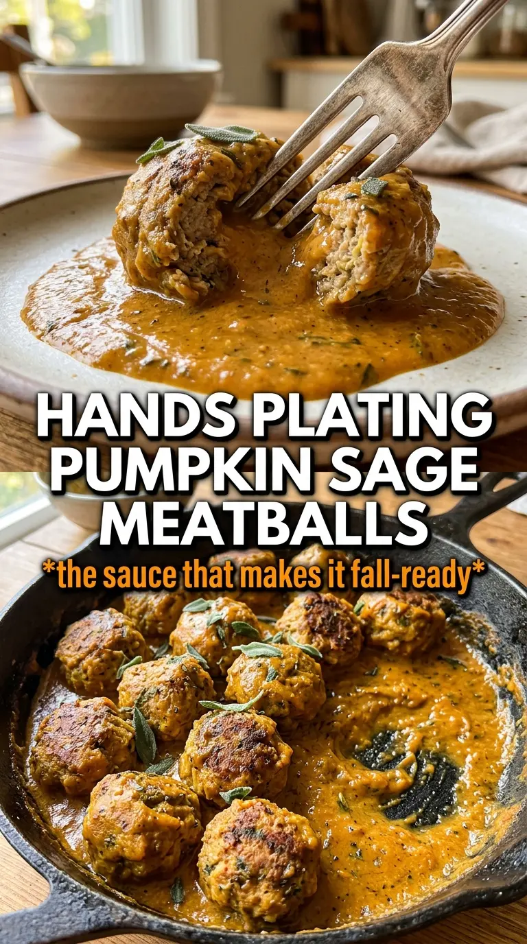 Pumpkin Sage Meatballs golden creamy savory