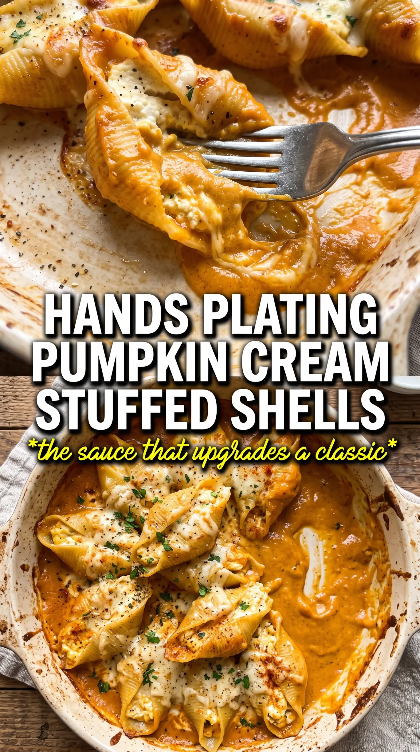 Stuffed Shells With Pumpkin Cream Sauce creamy baked pasta